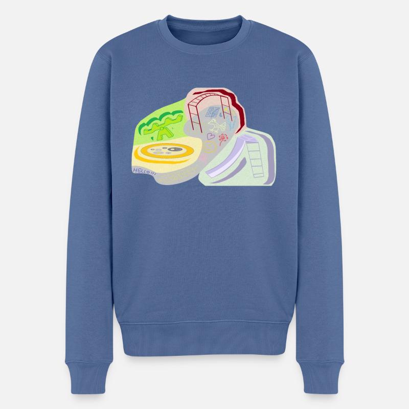 Spielplatz meines Geistes - Männer Premium Bio Pullover - Taubenblau