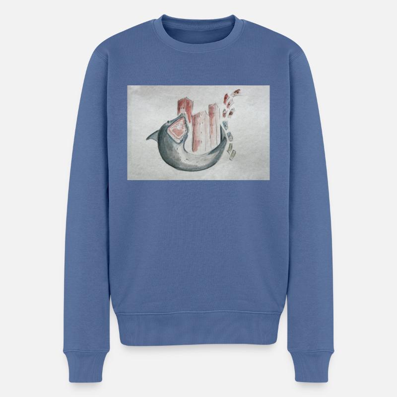 miethaie - Männer Premium Bio Pullover - Taubenblau