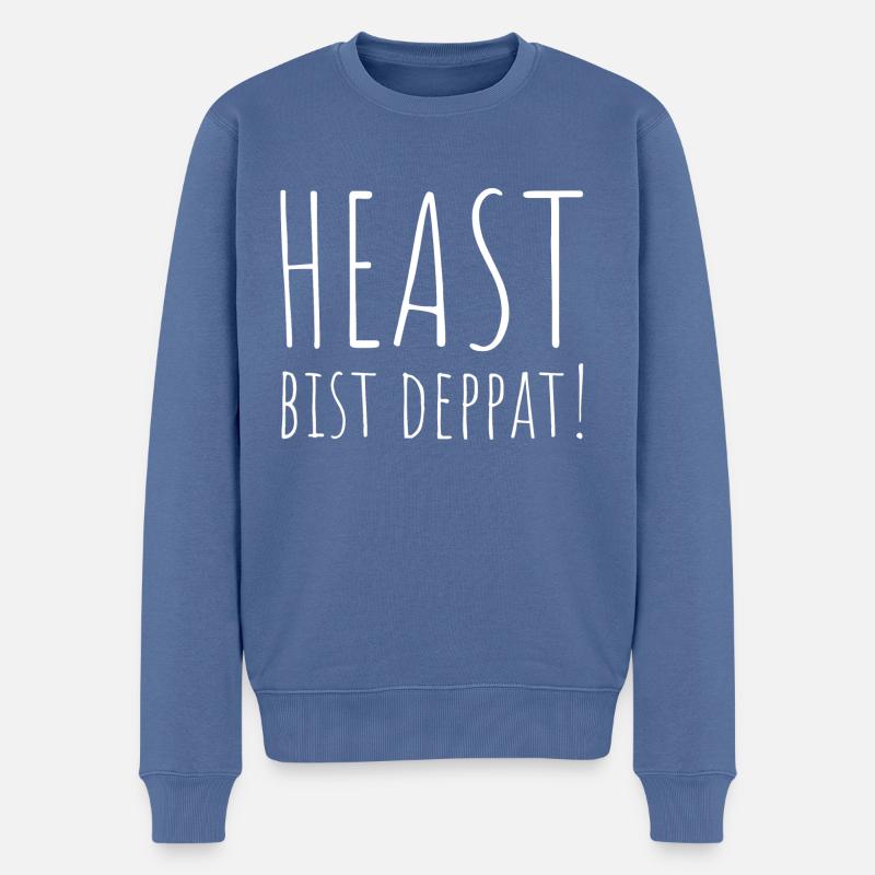 Heast bist deppat - Männer Premium Bio Pullover - Taubenblau