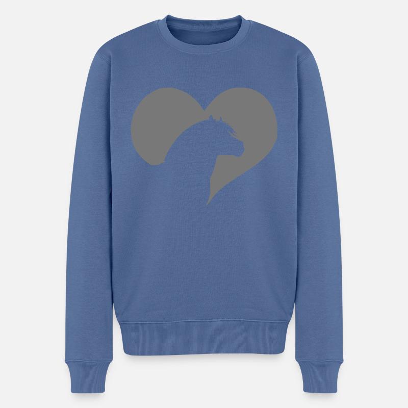 Norwegerherz - Männer Premium Bio Pullover - Taubenblau