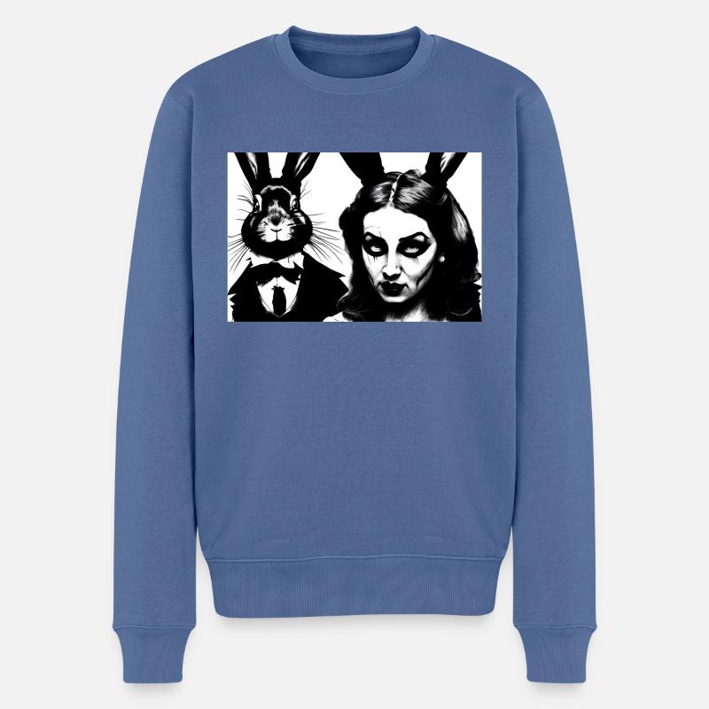 Alice #4 - Männer Premium Bio Pullover - Taubenblau