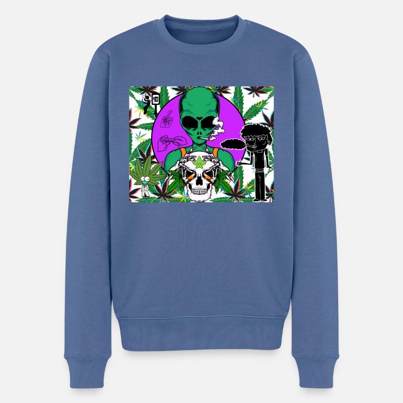 2 D’origine - Pull Premium bio Homme - bleu pigeon