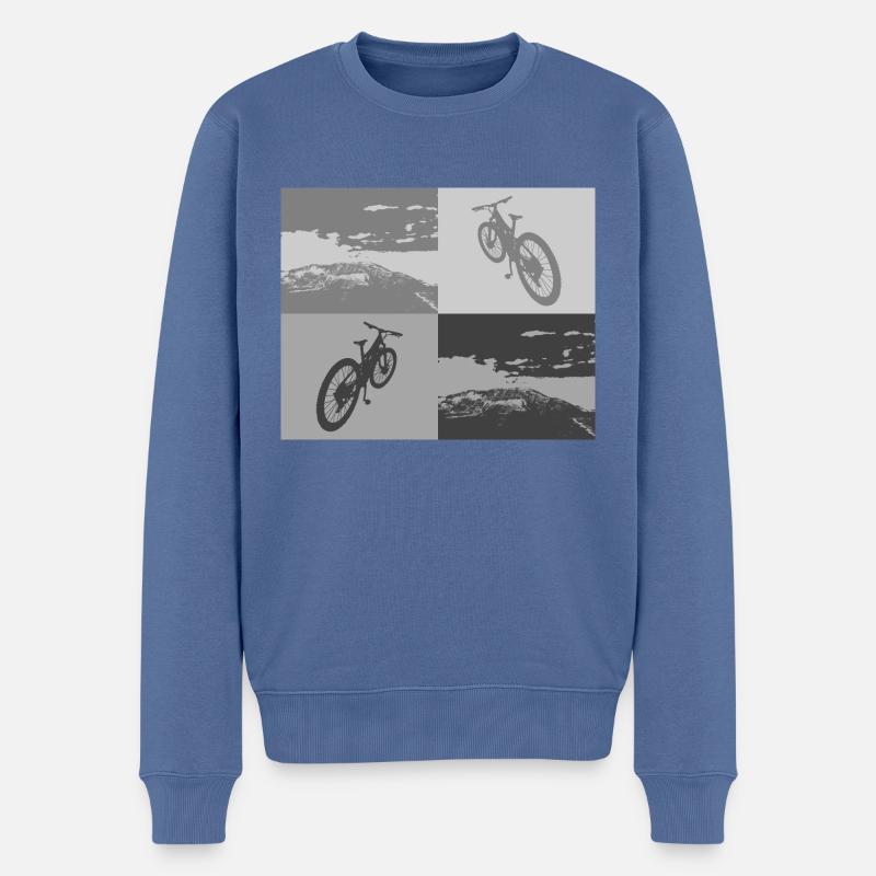 VTT Pop Art gris - Pull Premium bio Homme - bleu pigeon