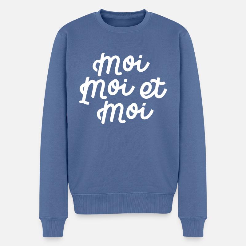 Moi moi et moi - Pull Premium bio Homme - bleu pigeon