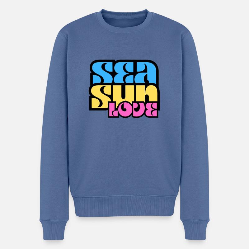 SeaSunlove - Pull Premium bio Homme - bleu pigeon