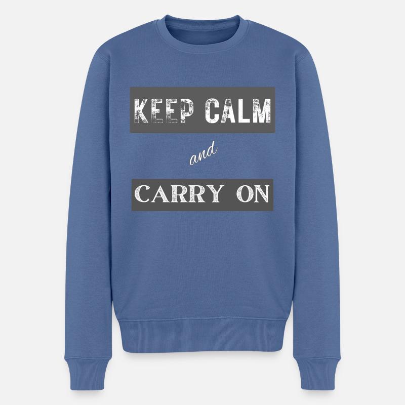 Restez calme et continuez - Pull Premium bio Homme - bleu pigeon