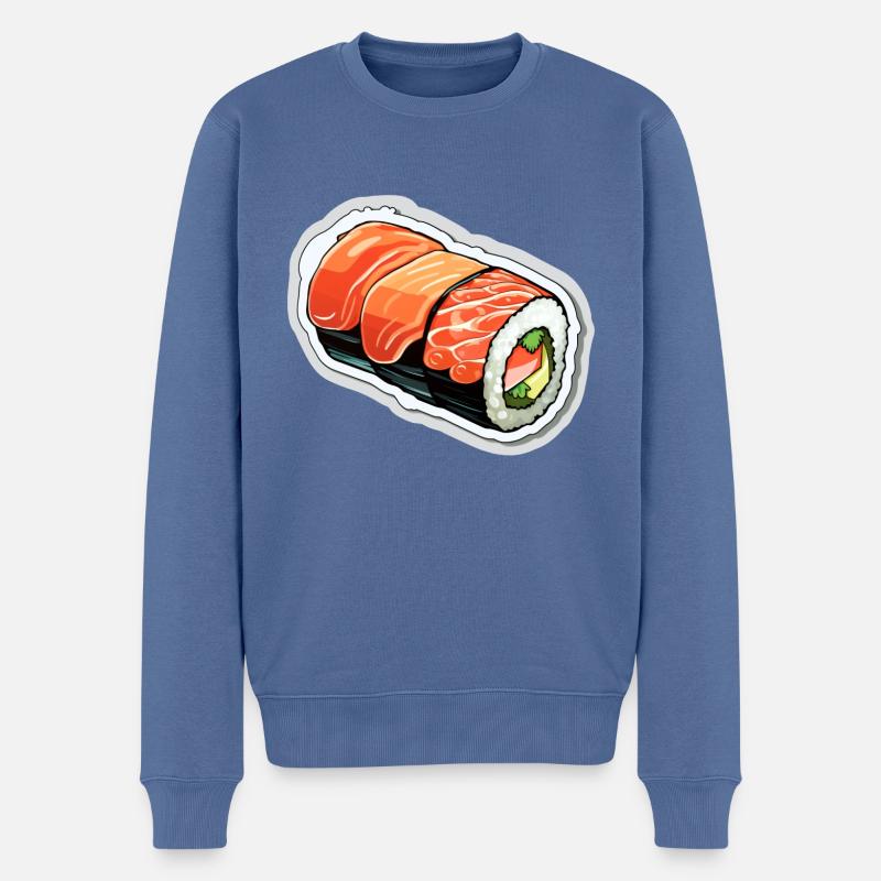 Rouleau de sushi - Pull Premium bio Homme - bleu pigeon