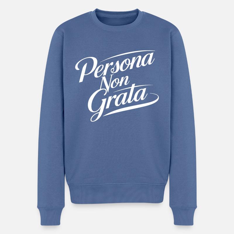 Persona non grata - Pull Premium bio Homme - bleu pigeon