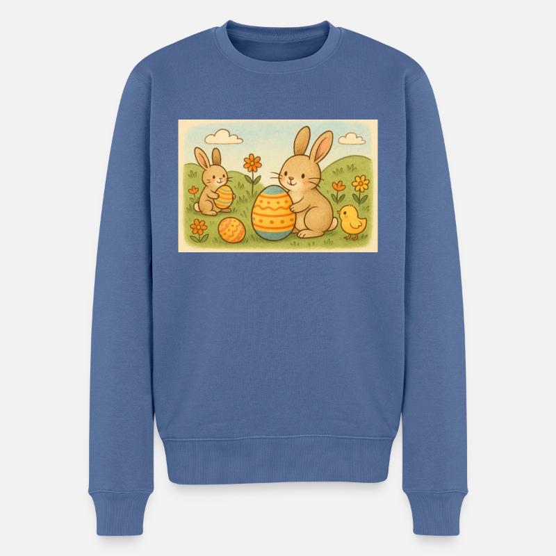 Fête de Pâques - Pull Premium bio Homme - bleu pigeon