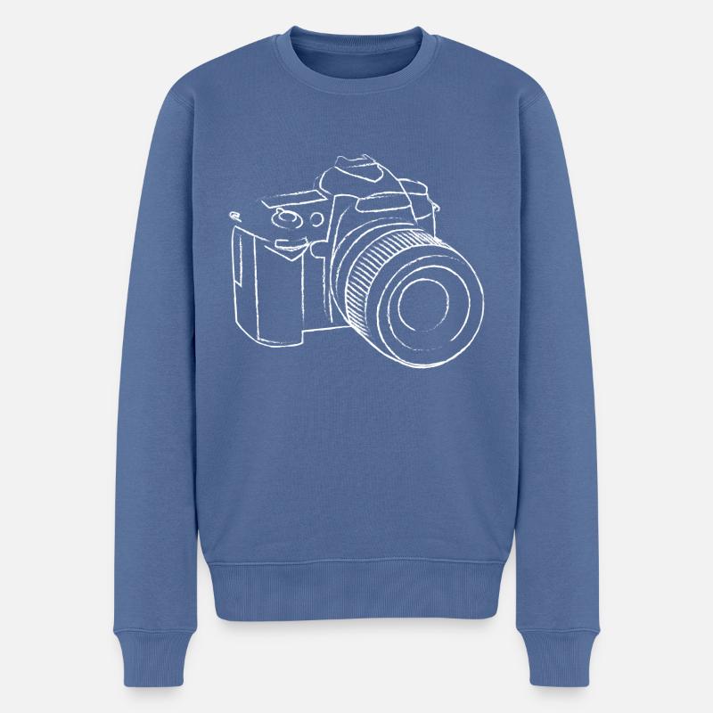 Illustration de la caméra - Pull Premium bio Homme - bleu pigeon