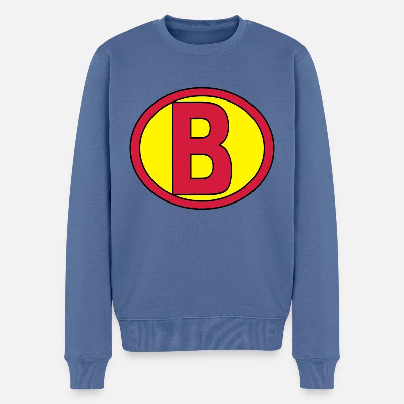 Super, Superheld, Superheldin, Hero, B - Pull Premium bio Homme - bleu pigeon