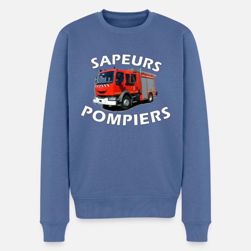 Feuerwehrauto - Männer Premium Bio Pullover - Taubenblau