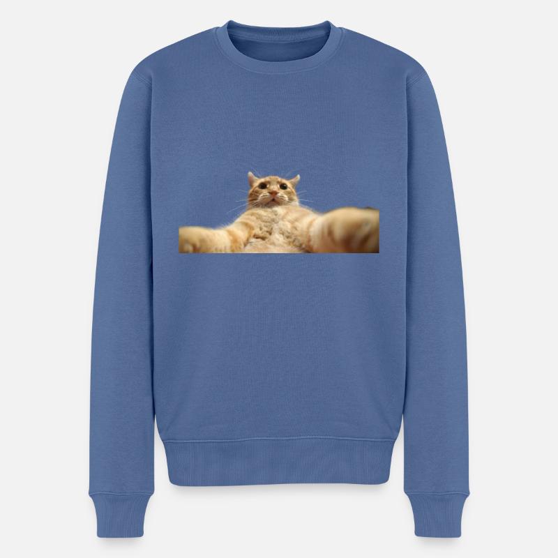 Selfie-Chat - Männer Premium Bio Pullover - Taubenblau