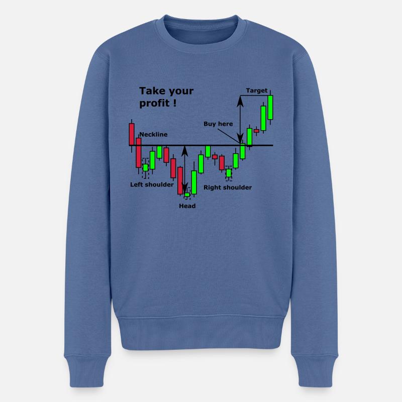 Shoulder-Head-Chart - Pull Premium bio Homme - bleu pigeon