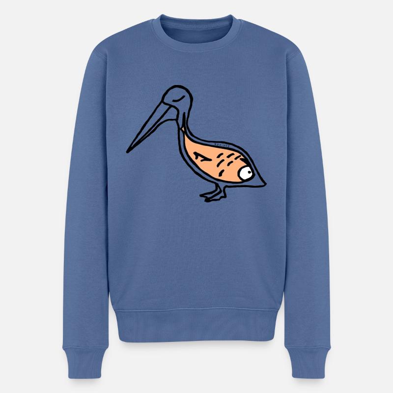 Le pélican carcajou - Pull Premium bio Homme - bleu pigeon