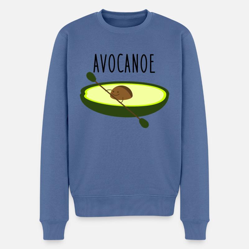 Kanu Paddelboot Acocado - Männer Premium Bio Pullover - Taubenblau