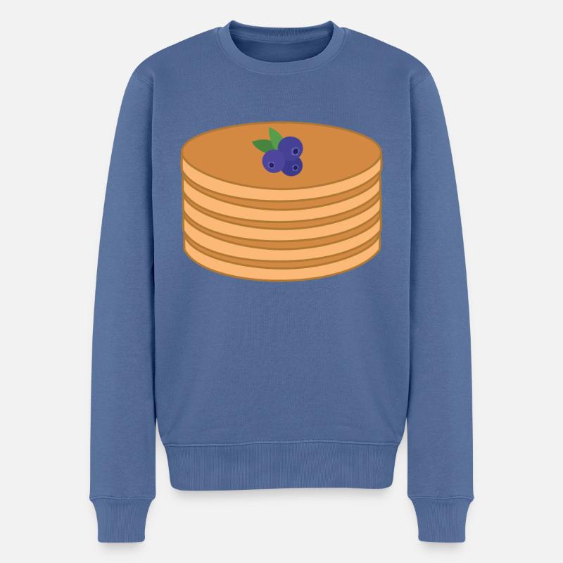 Pfannkuchen - Männer Premium Bio Pullover - Taubenblau