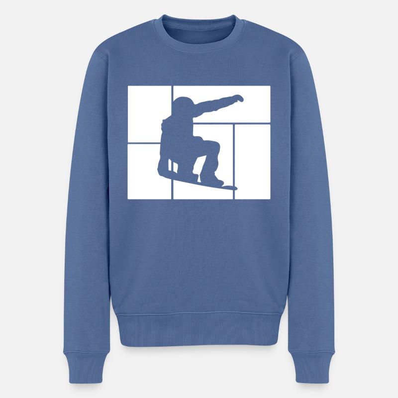 Snowboard Snowboarder - Pull Premium bio Homme - bleu pigeon