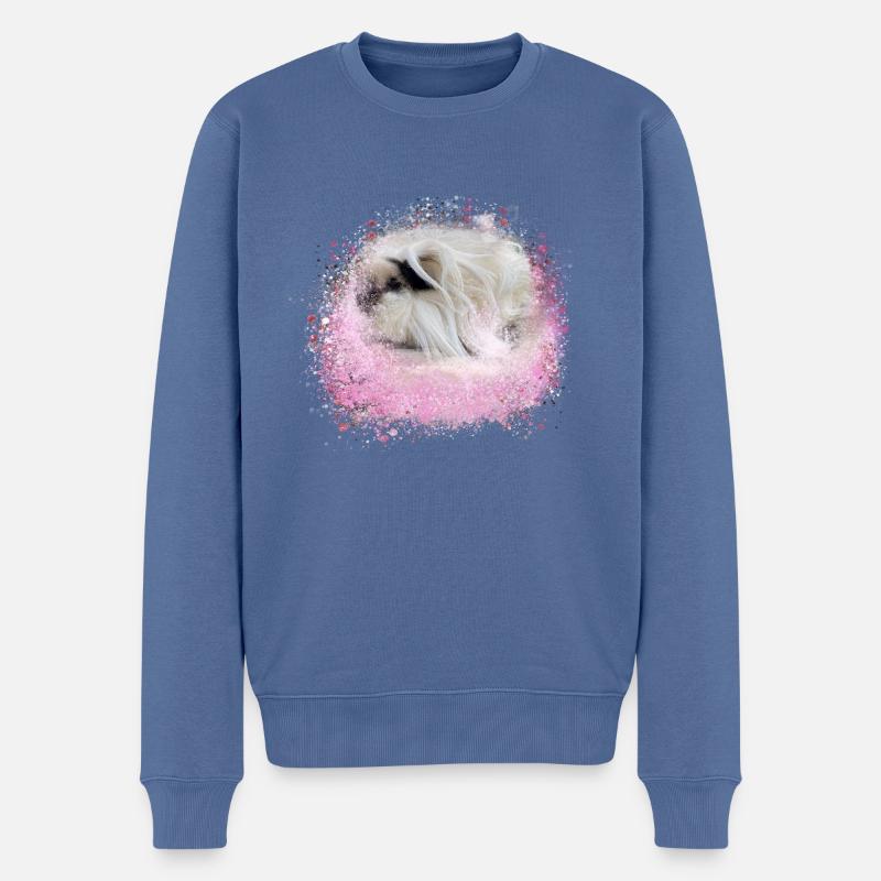 angorameerschweinchen, graffiti,malerei,pink,rosa - Männer Premium Bio Pullover - Taubenblau