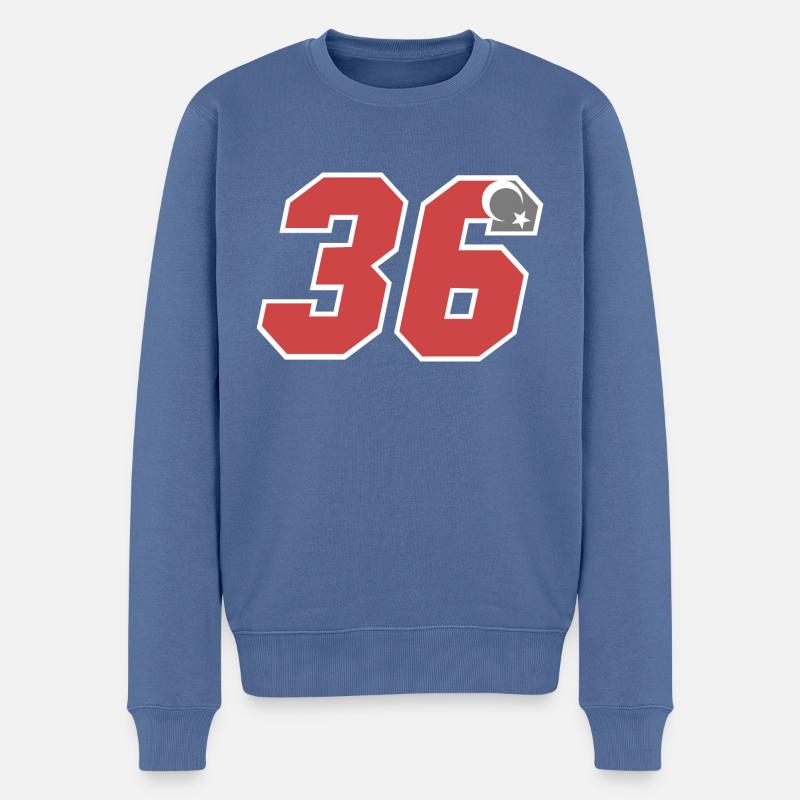 Kars - Männer Premium Bio Pullover - Taubenblau