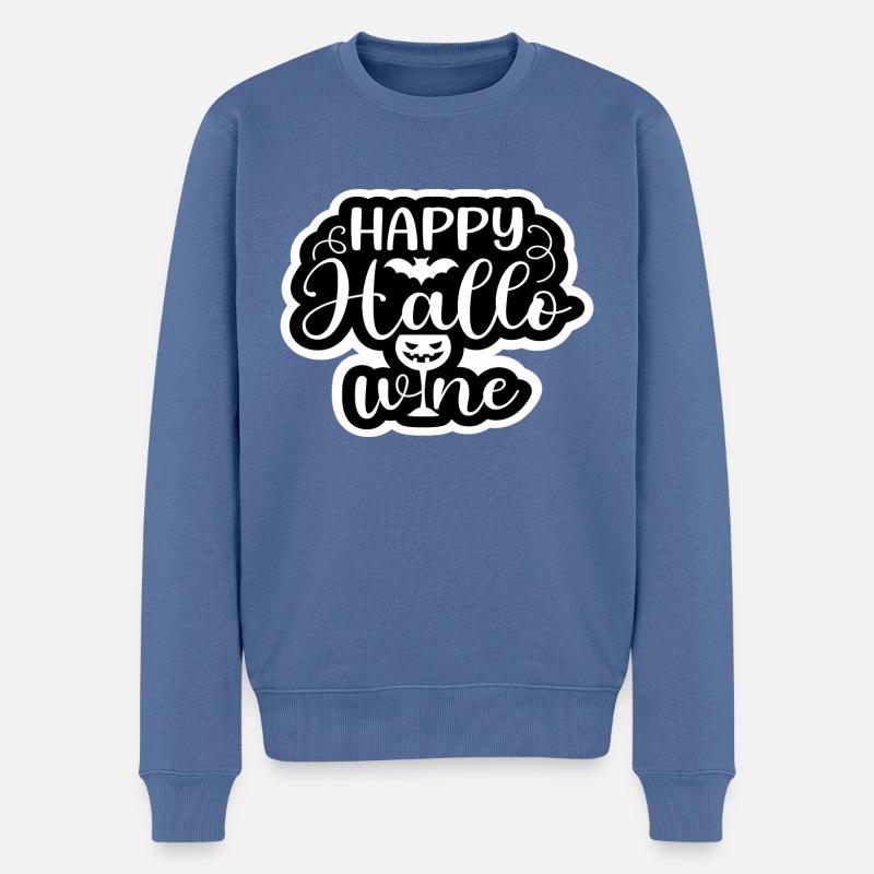 Joyeux Hello Wine - Pull Premium bio Homme - bleu pigeon