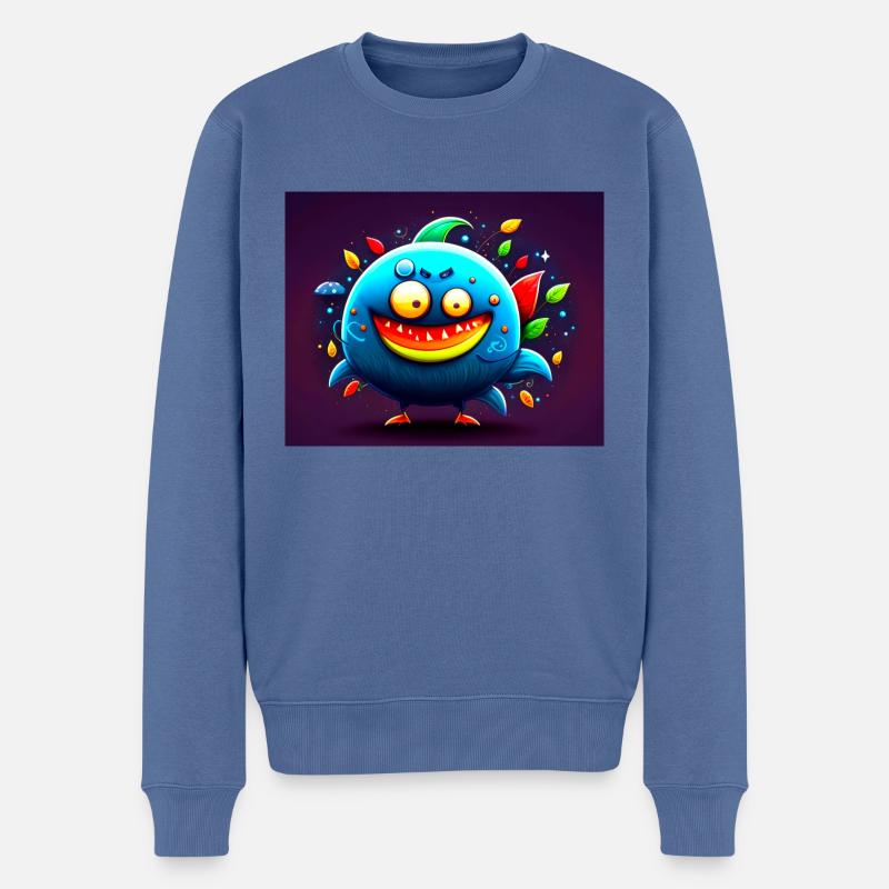 Ungeheuer - Männer Premium Bio Pullover - Taubenblau