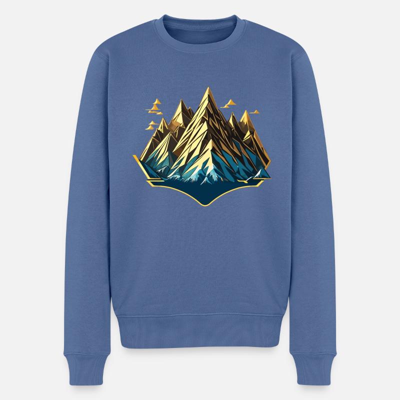 Ruhige Hügel - Männer Premium Bio Pullover - Taubenblau