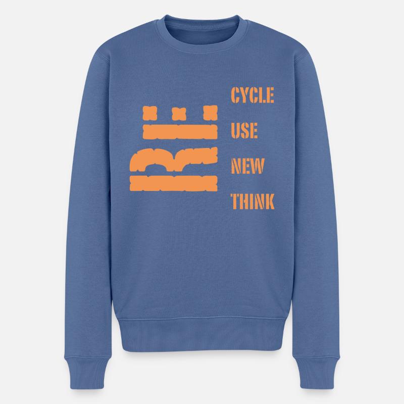 Recycling - Männer Premium Bio Pullover - Taubenblau