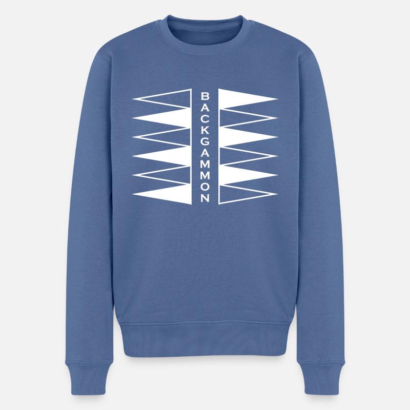 boardgame chess backgammon game night - Männer Premium Bio Pullover - Taubenblau