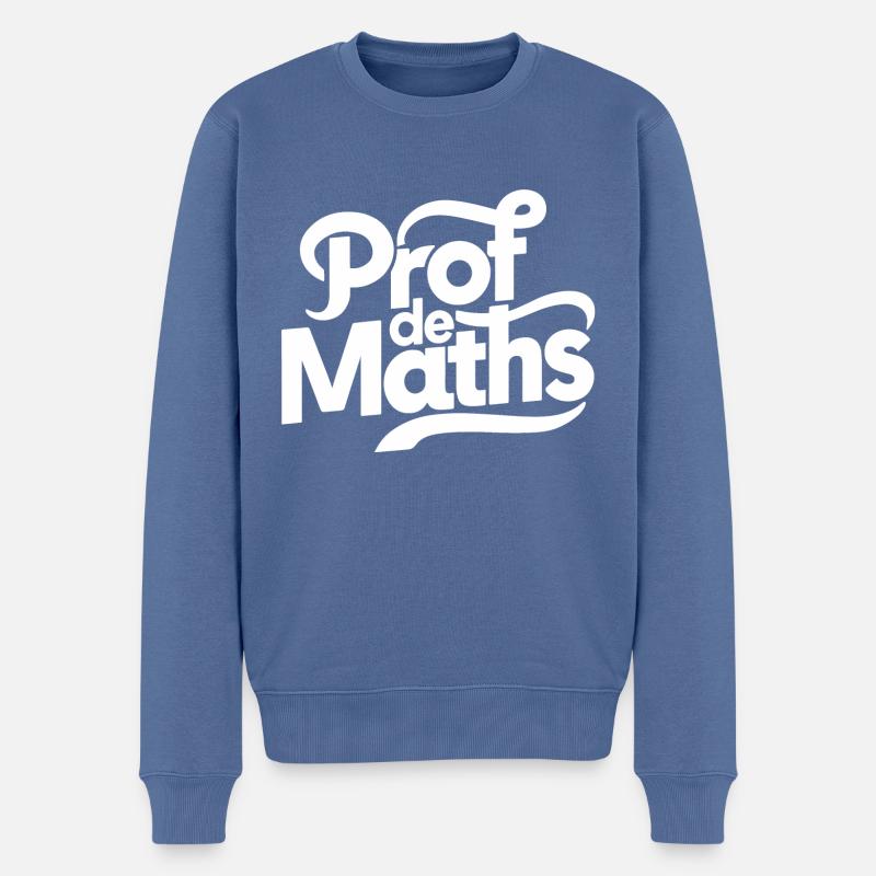 Prof de maths - Pull Premium bio Homme - bleu pigeon