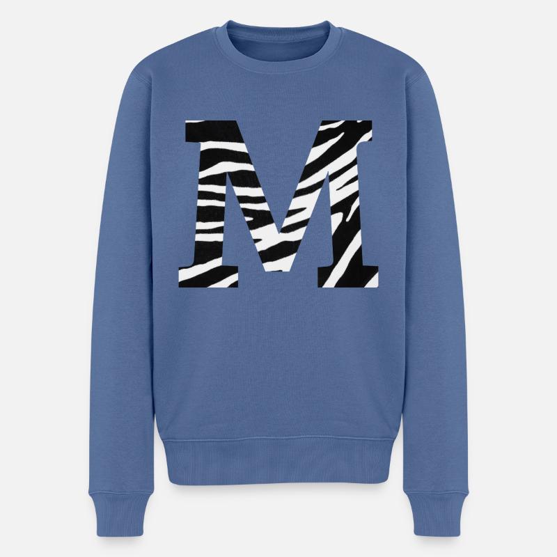 Buchstabe m zebra - Männer Premium Bio Pullover - Taubenblau