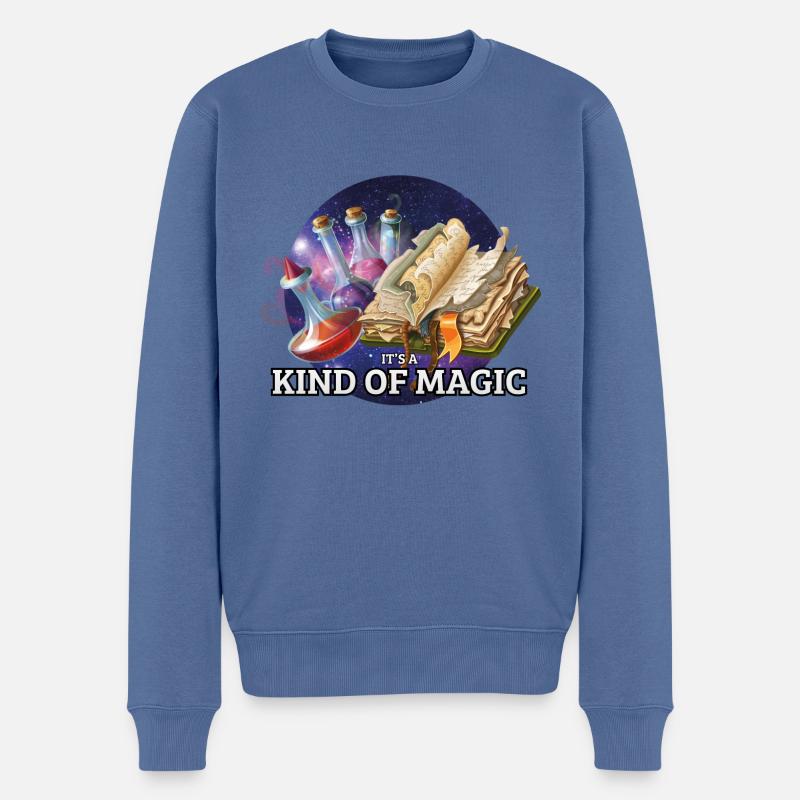 Eine Art Magie - Männer Premium Bio Pullover - Taubenblau