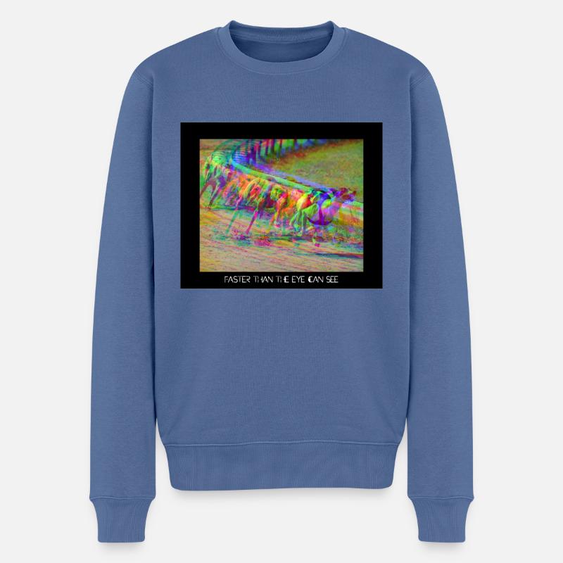 Greyhounds de course rapide - Conception de glitch - Pull Premium bio Homme - bleu pigeon