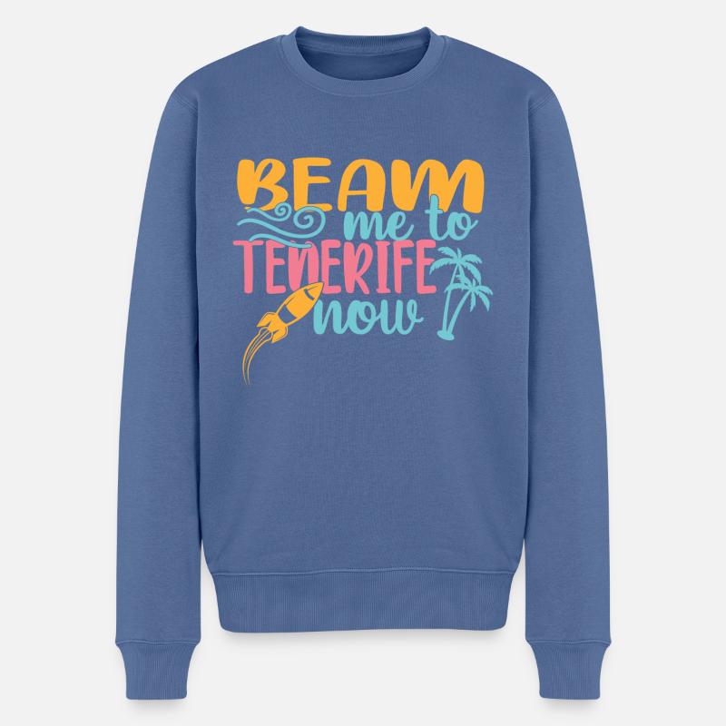 Teneriffa - Männer Premium Bio Pullover - Taubenblau