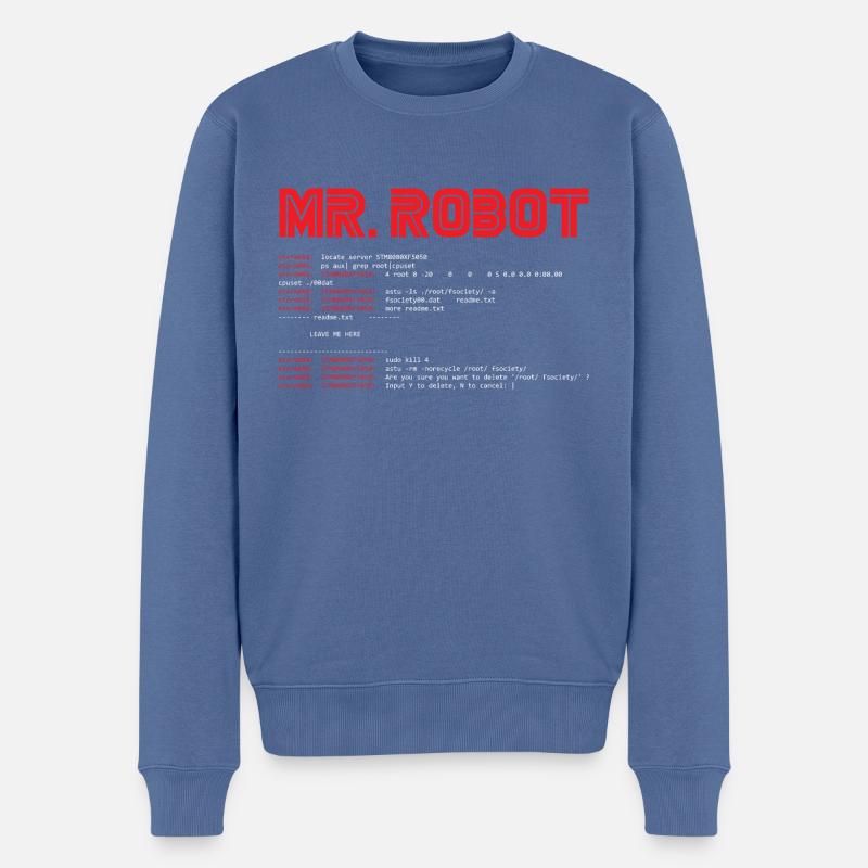 Hacker, mr. robot, Computer - Männer Premium Bio Pullover - Taubenblau