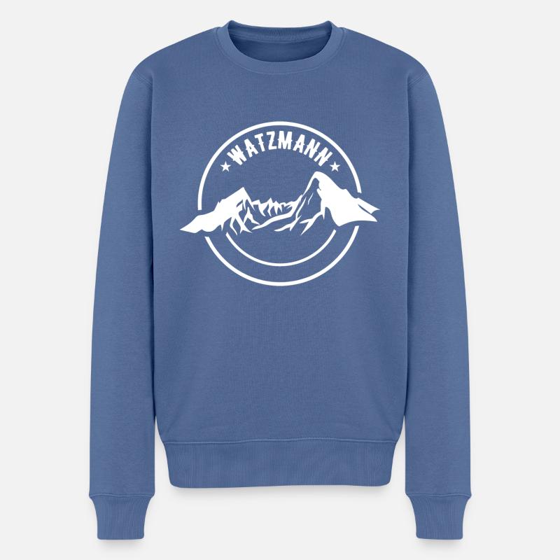 Watzmann ByTheManzanitas - Männer Premium Bio Pullover - Taubenblau