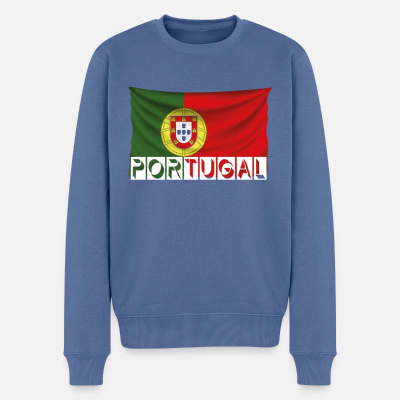 portugal - Männer Premium Bio Pullover - Taubenblau