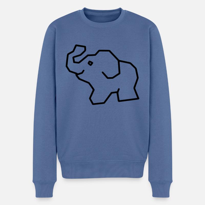 Éléphant - Pull Premium bio Homme - bleu pigeon
