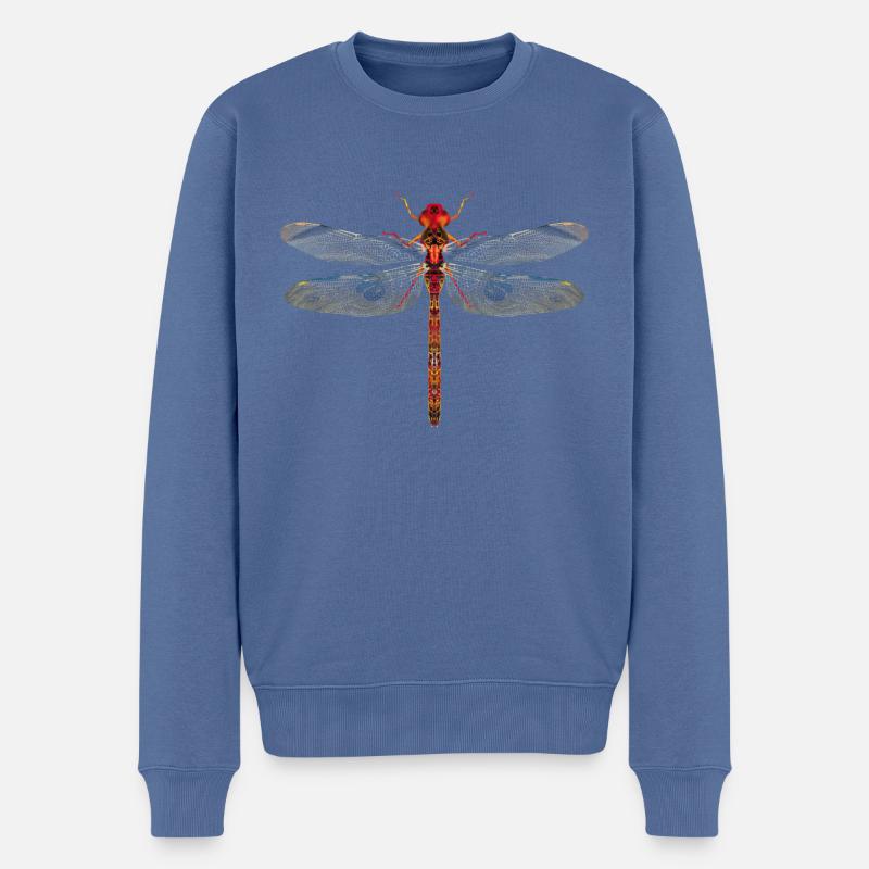 Libellule colorée - Pull Premium bio Homme - bleu pigeon