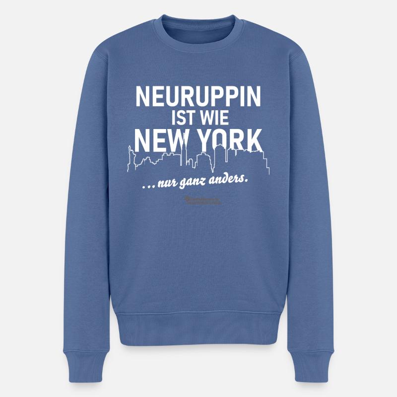 Neuruppin - Männer Premium Bio Pullover - Taubenblau