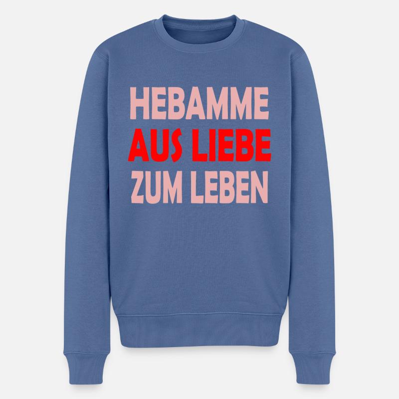 Hebamme - Männer Premium Bio Pullover - Taubenblau