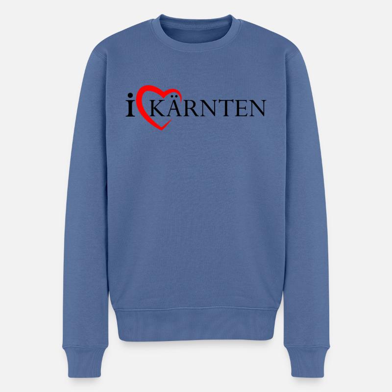 KARNTEN - Männer Premium Bio Pullover - Taubenblau