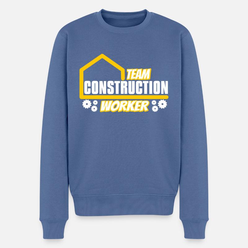 Équipe de travailleurs de la construction Construction de maisons Aide-client - Pull Premium bio Homme - bleu pigeon