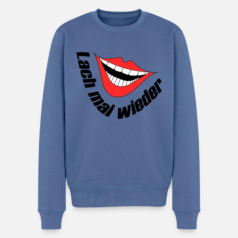 Lach mal wieder - Männer Premium Bio Pullover - Taubenblau