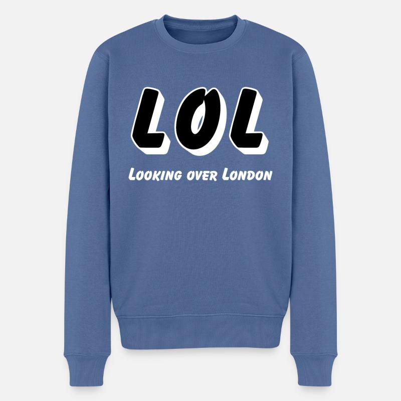LOL - Vue sur Londres - Pull Premium bio Homme - bleu pigeon