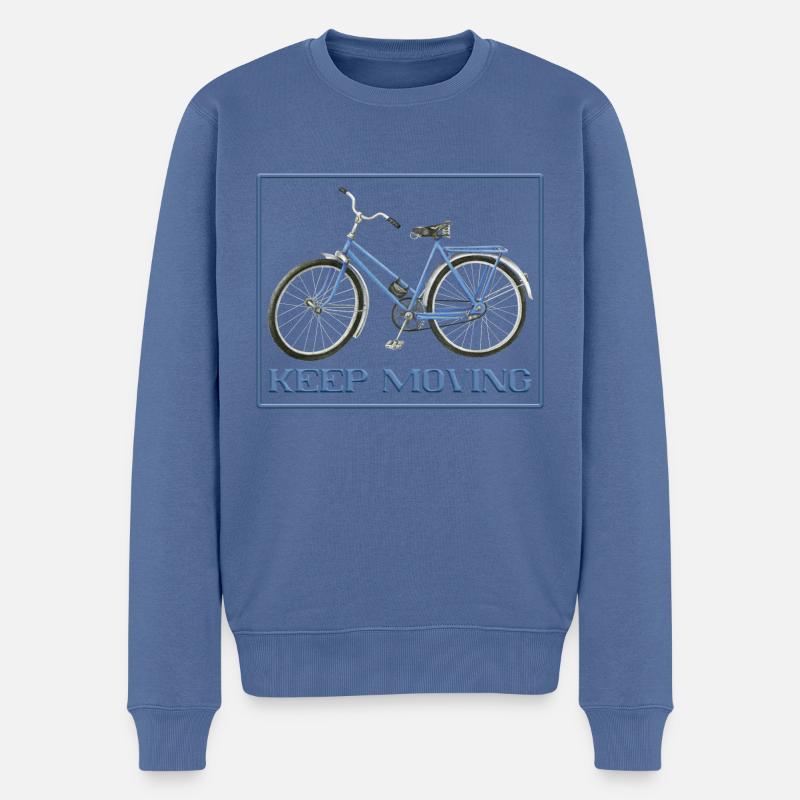 keep moving - Männer Premium Bio Pullover - Taubenblau