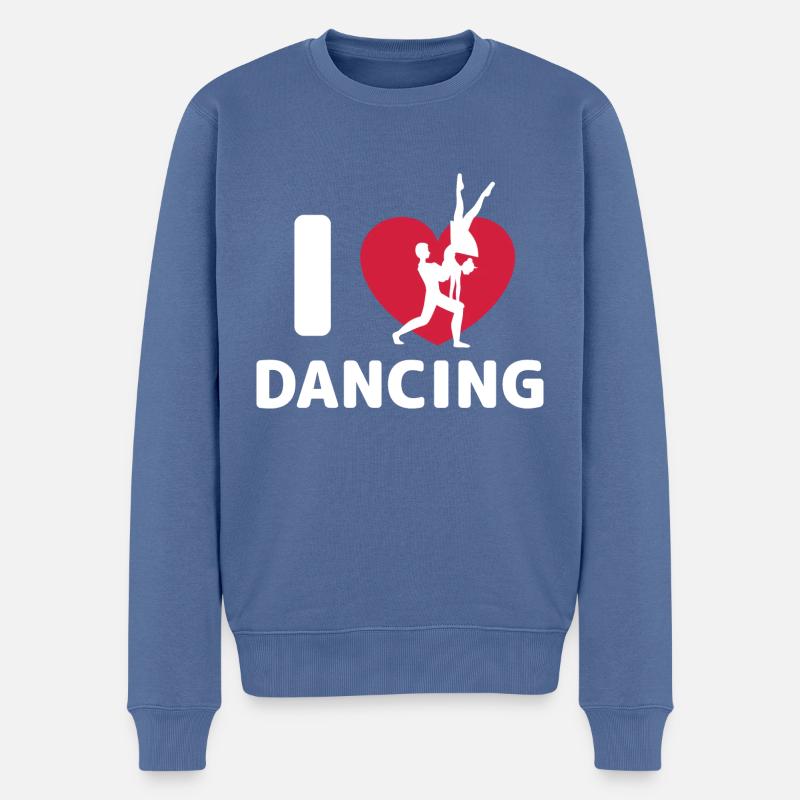 Dancing Dance Music - Männer Premium Bio Pullover - Taubenblau