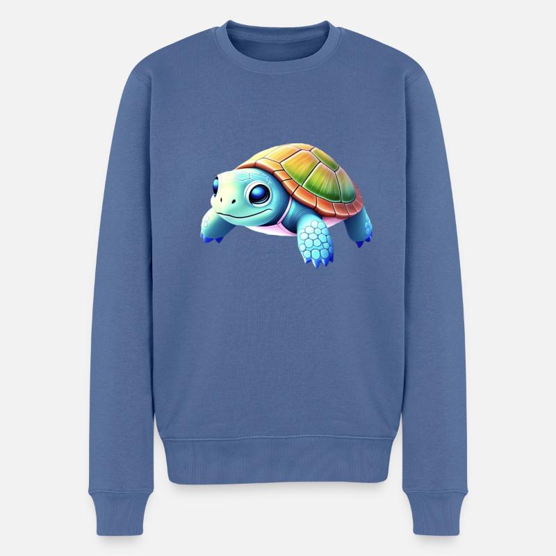 tortue - Pull Premium bio Homme - bleu pigeon