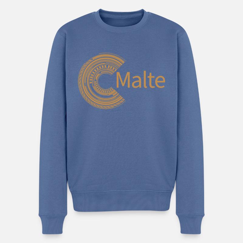 Pour Malte - Pull Premium bio Homme - bleu pigeon