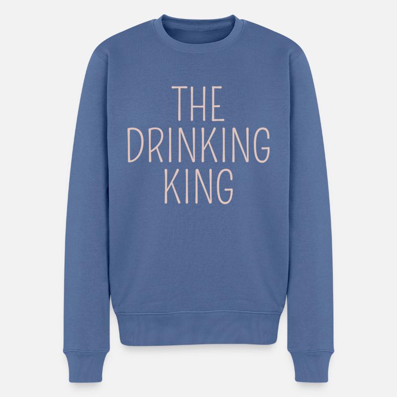 the drinking king - Männer Premium Bio Pullover - Taubenblau